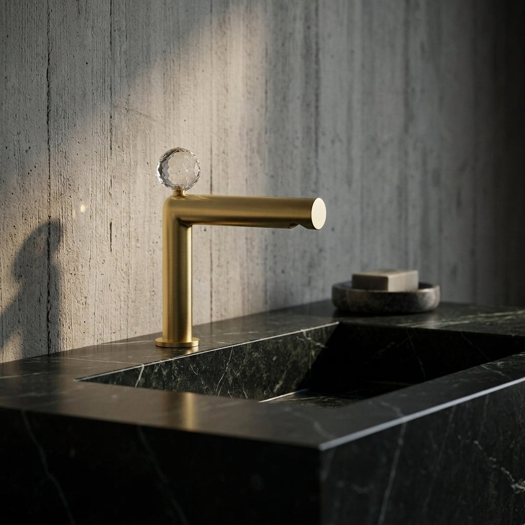 Luna – Mitigeur de lavabo coudé, manette boule