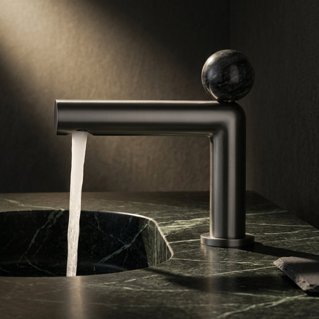 Luna – Mitigeur de lavabo coudé, manette boule