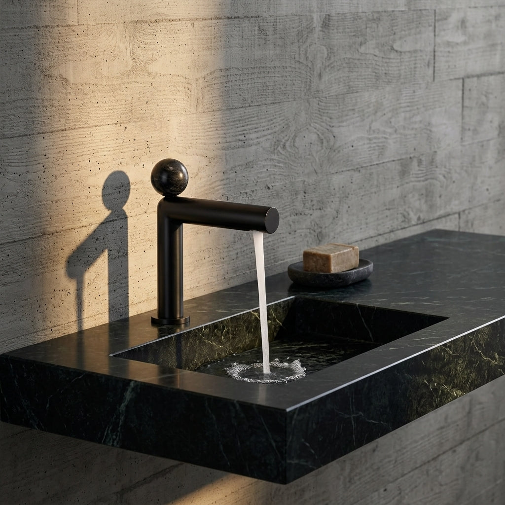 Luna – Mitigeur de lavabo coudé, manette boule