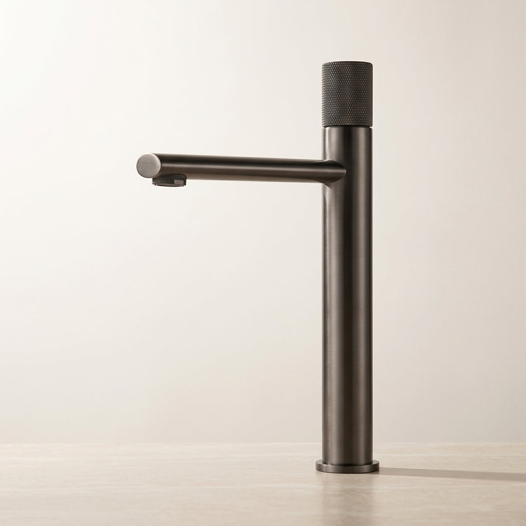 Elin – Mitigeur de lavabo monocommande, manette moletée