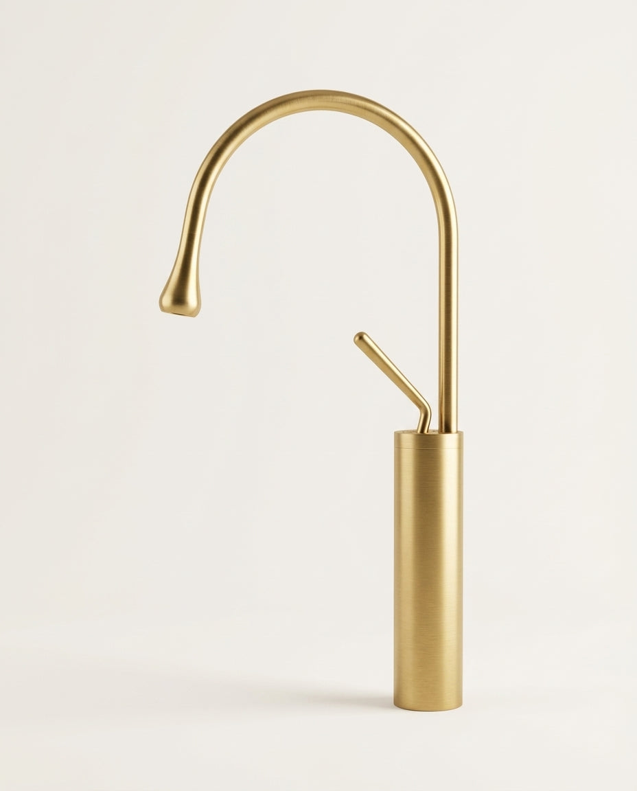 Alma - Mitigeur de lavabo goutte d'eau, bec haut monocommande