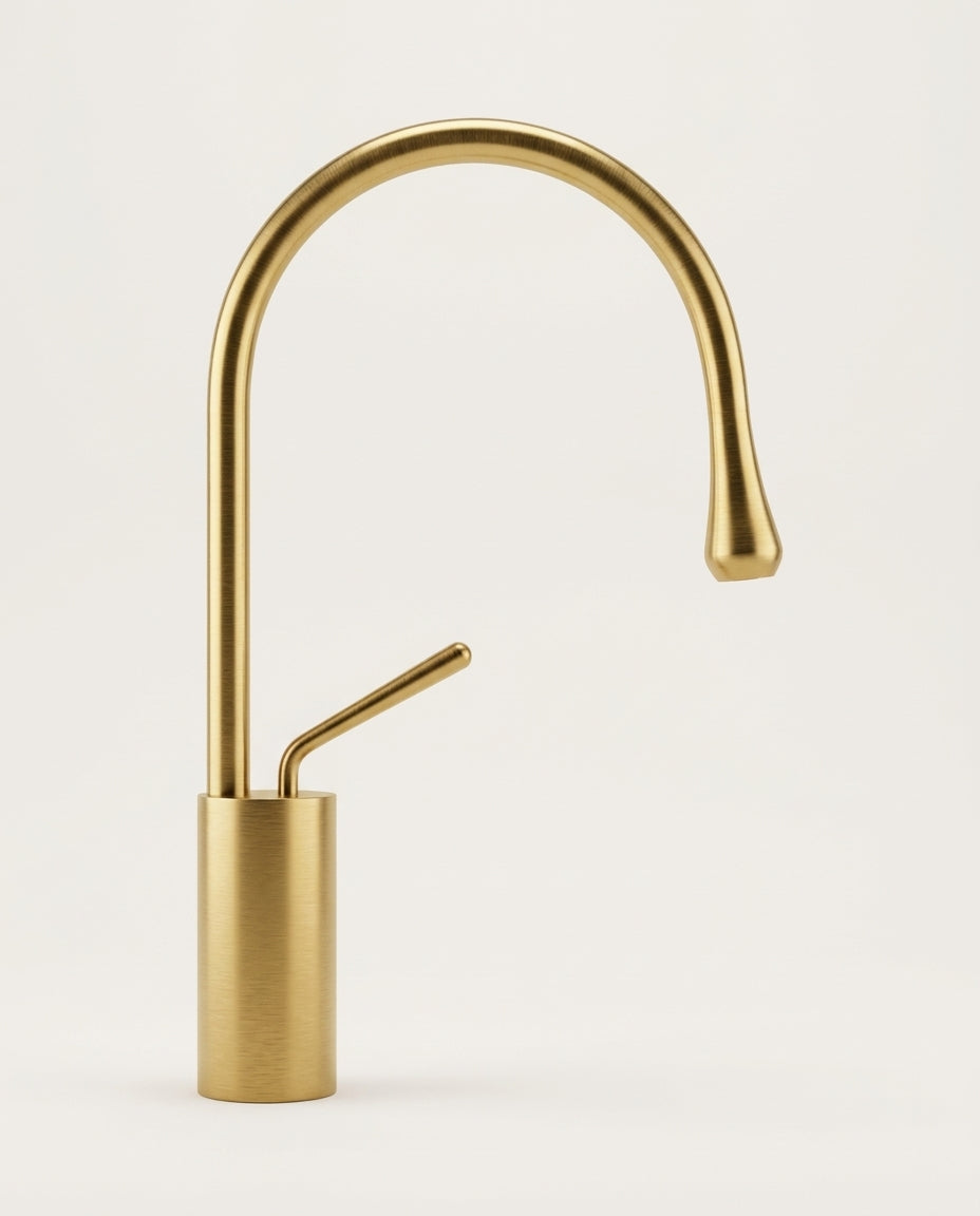 Alma - Mitigeur de lavabo goutte d'eau, bec haut monocommande