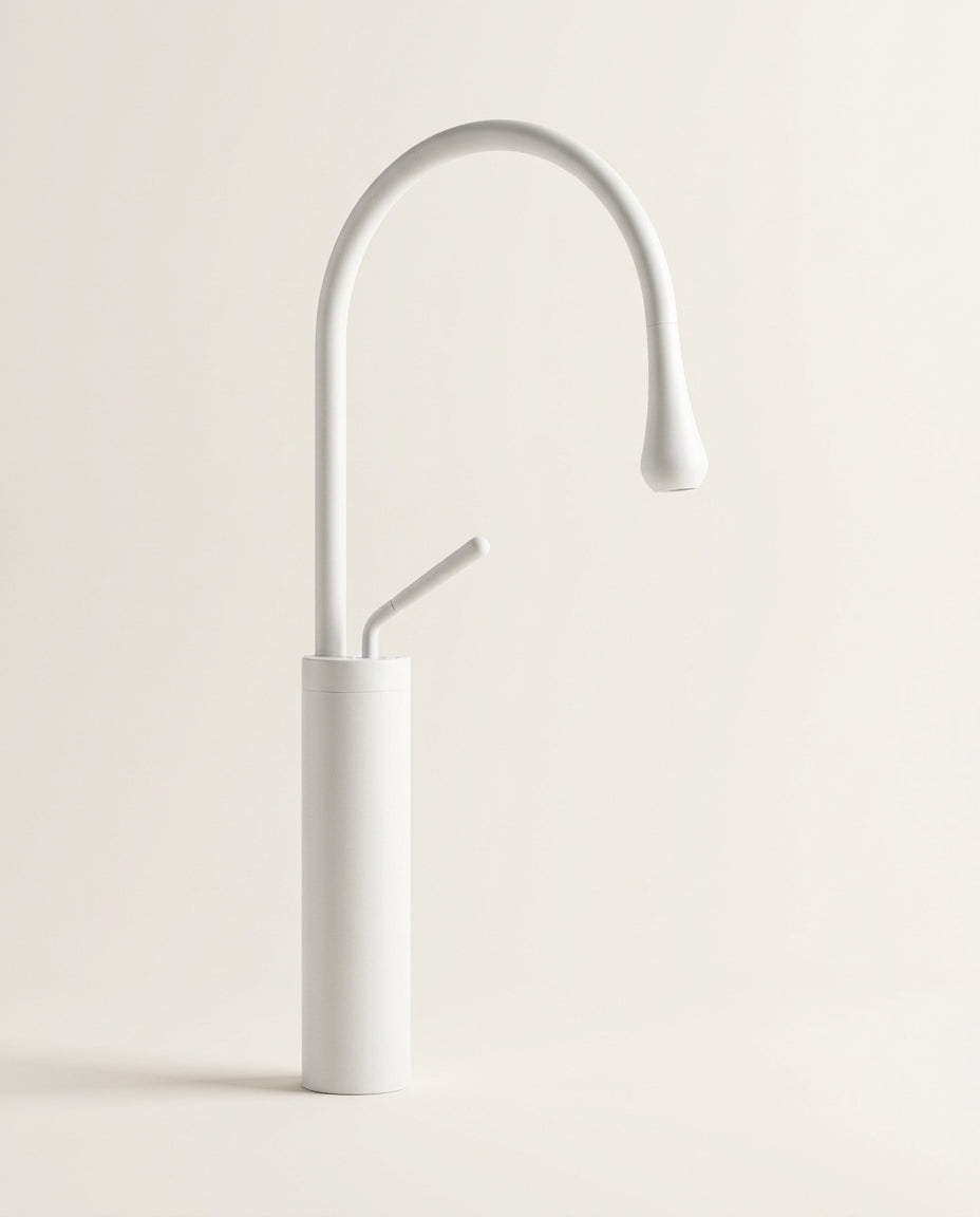 Alma - Mitigeur de lavabo goutte d'eau, bec haut monocommande