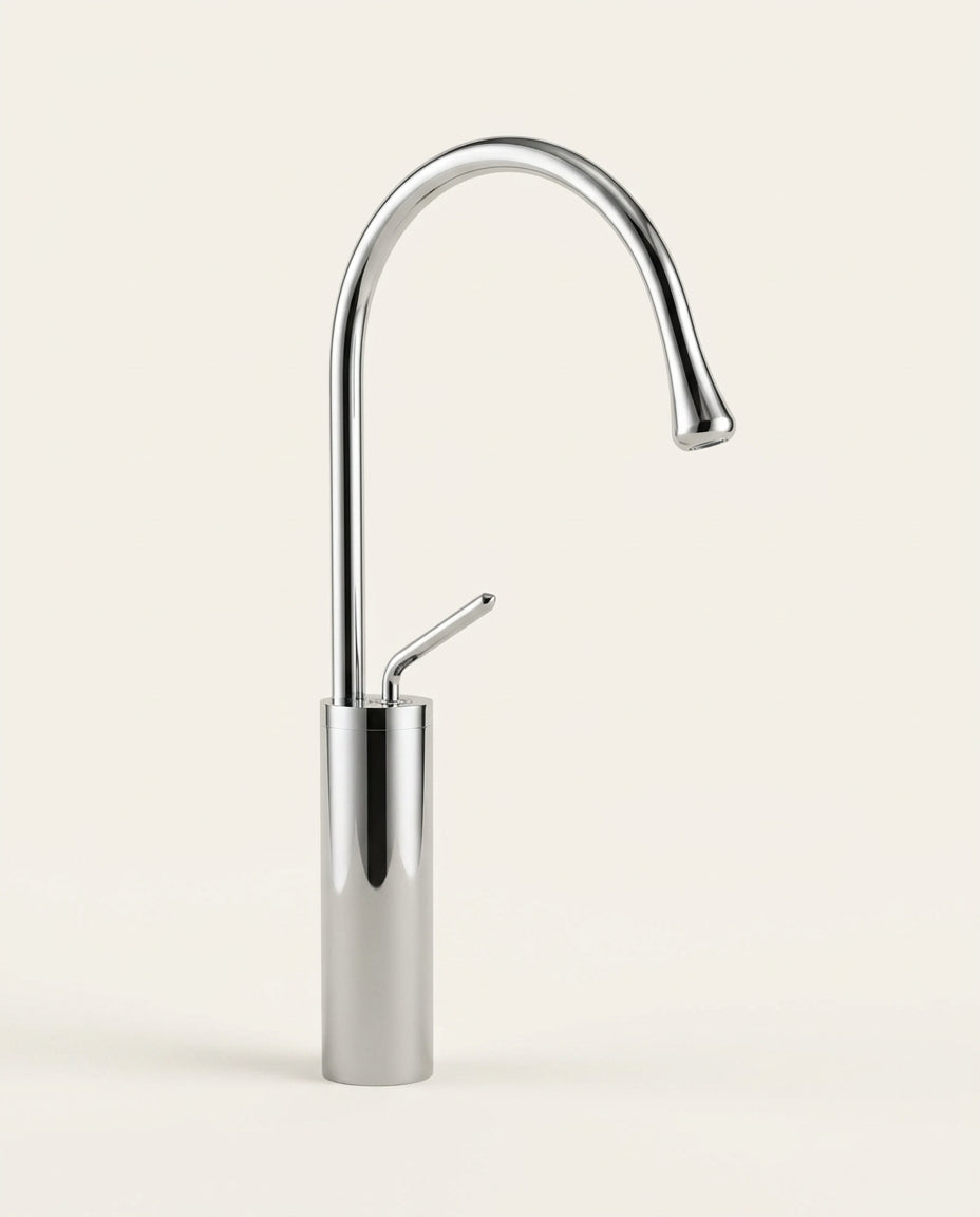 Alma - Mitigeur de lavabo goutte d'eau, bec haut monocommande