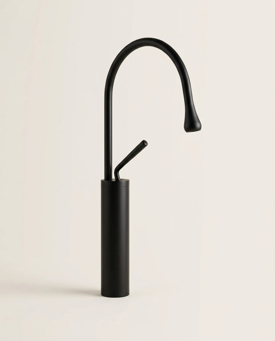 Alma - Mitigeur de lavabo goutte d'eau, bec haut monocommande