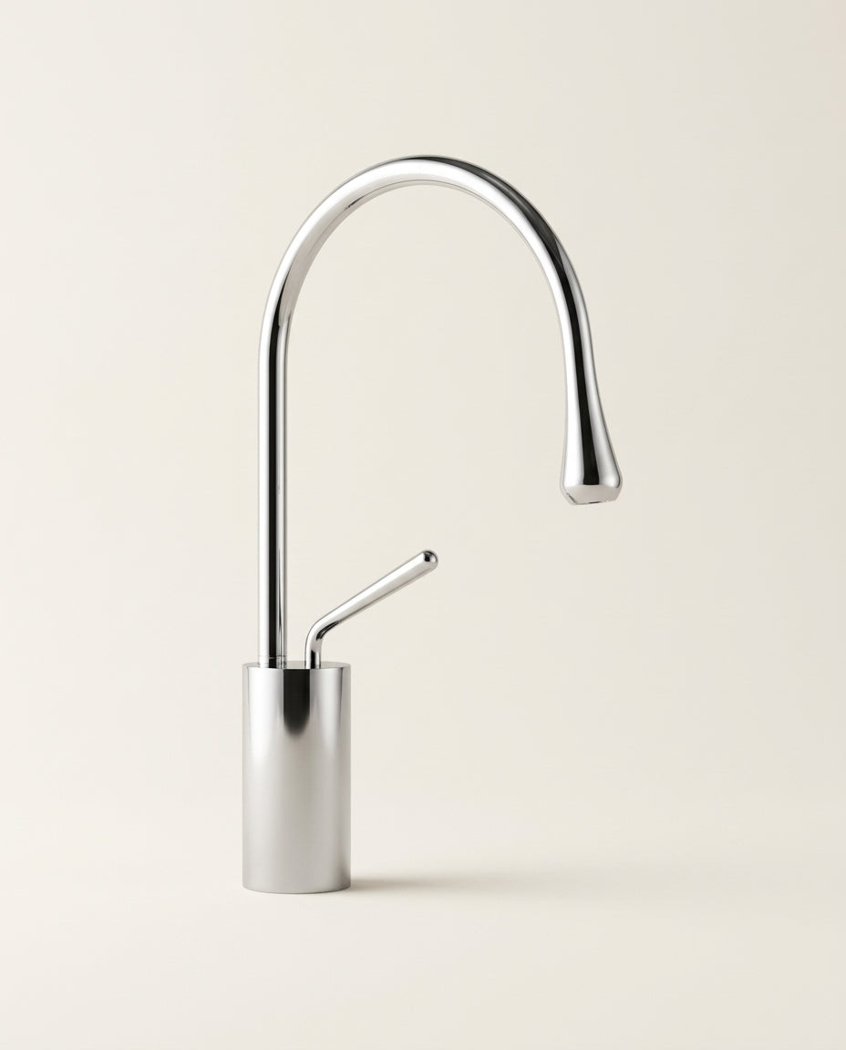 Alma - Mitigeur de lavabo goutte d'eau, bec haut monocommande