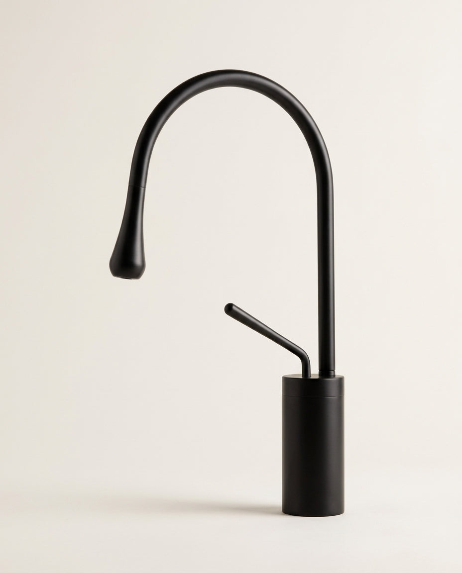 Alma - Mitigeur de lavabo goutte d'eau, bec haut monocommande