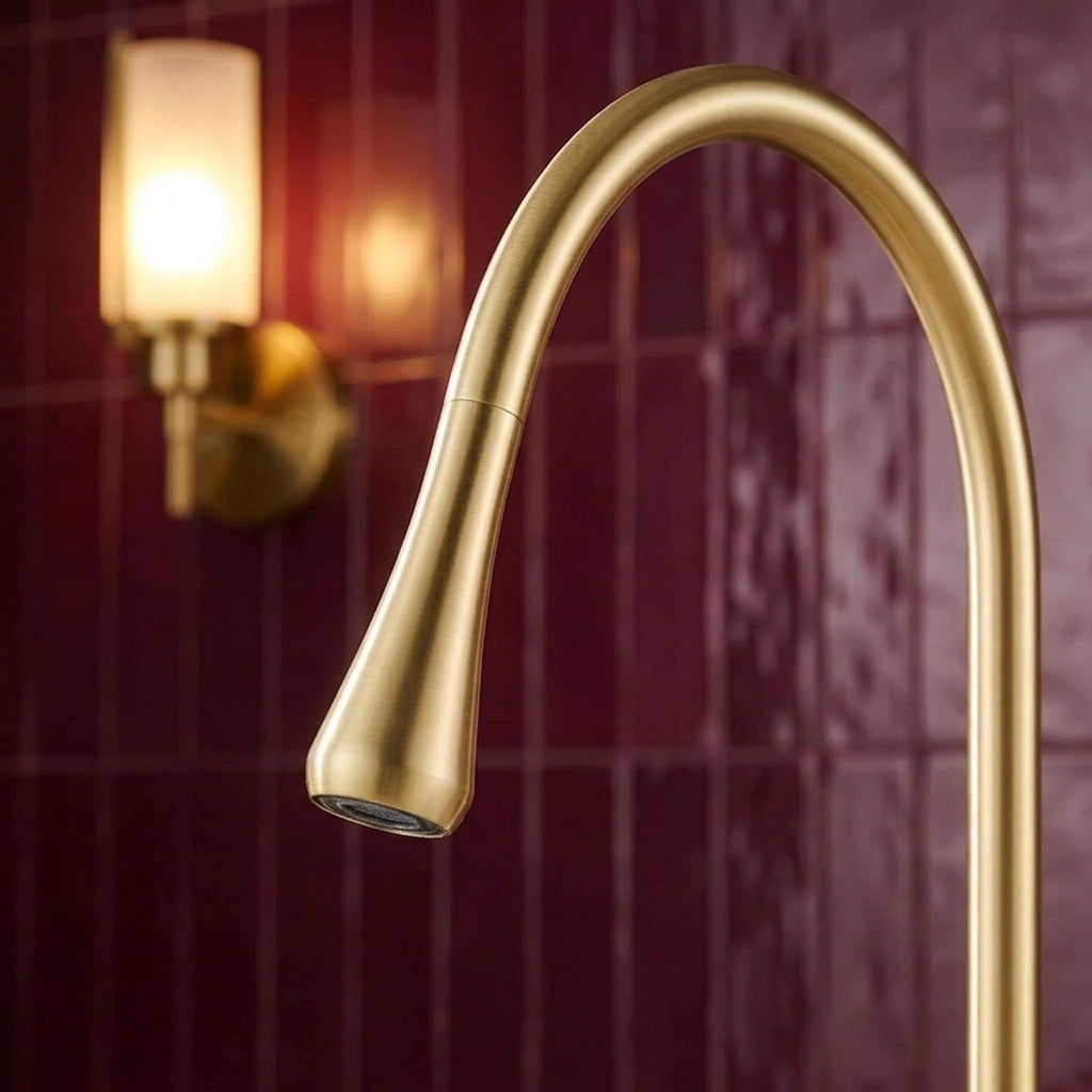 Alma - Mitigeur de lavabo goutte d'eau, bec haut monocommande
