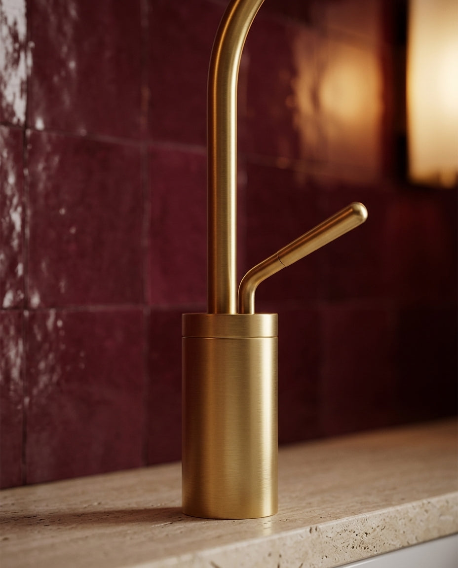 Alma - Mitigeur de lavabo goutte d'eau, bec haut monocommande