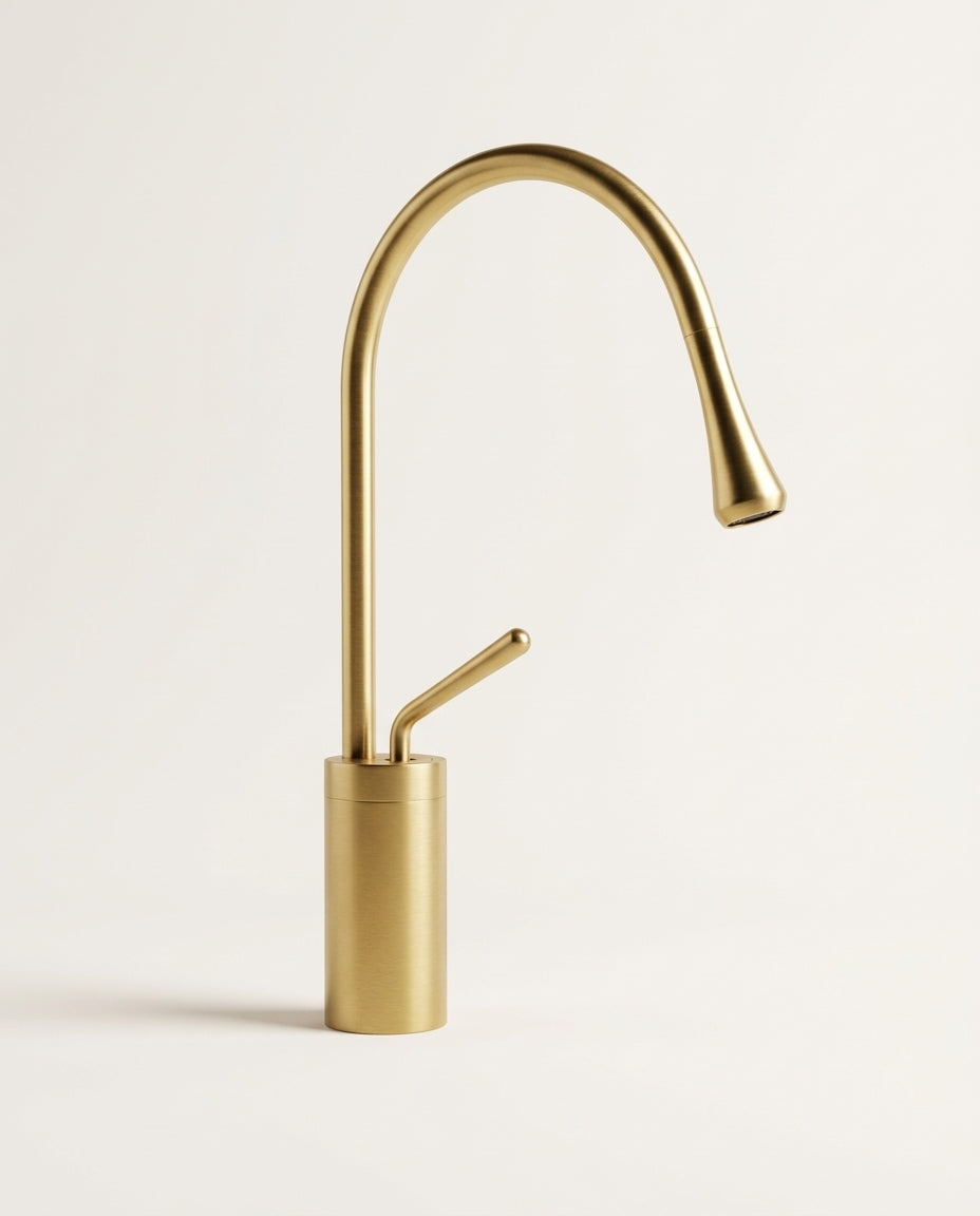 Alma - Mitigeur de lavabo goutte d'eau, bec haut monocommande