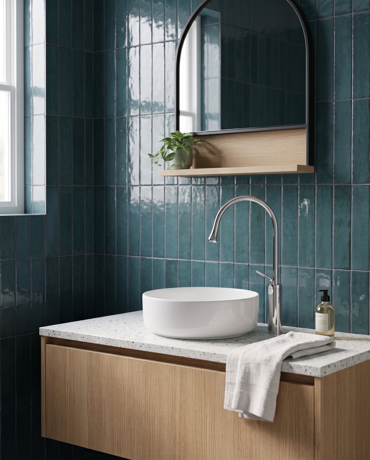Alma - Mitigeur de lavabo goutte d'eau, bec haut monocommande